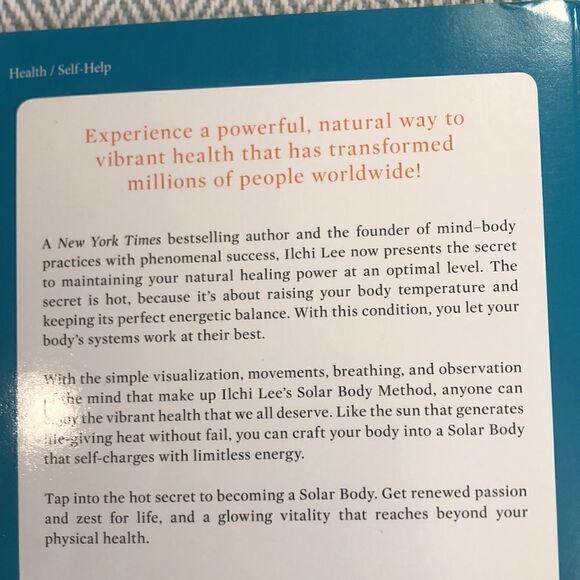 The SOLAR BODY The Secret to Natural Healing NYT bestselling Author Ilchi Lee - Picture 2 of 12
